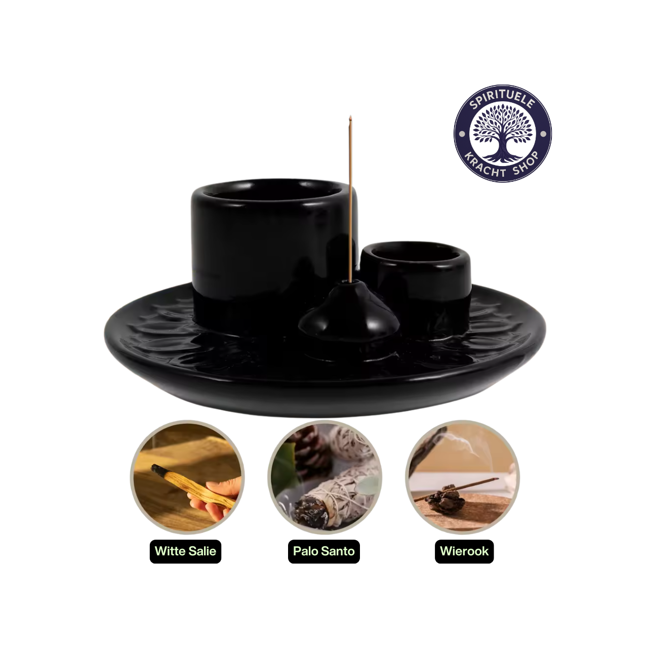 4-in-1 Wierookbrander & Kaarshouder