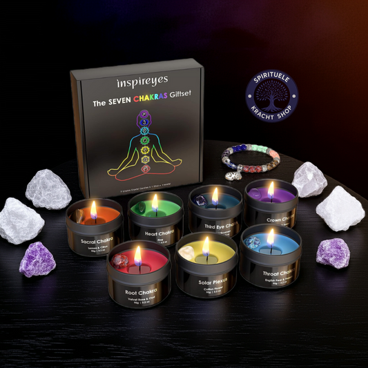 Luxe Chakra Kaarsenset met Kristallen